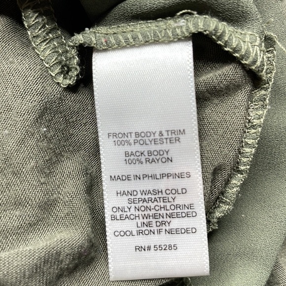 Express Women’s Army Olive Green Racer Back Tank Blouse, Back Zip, size small - Picture 10 of 10